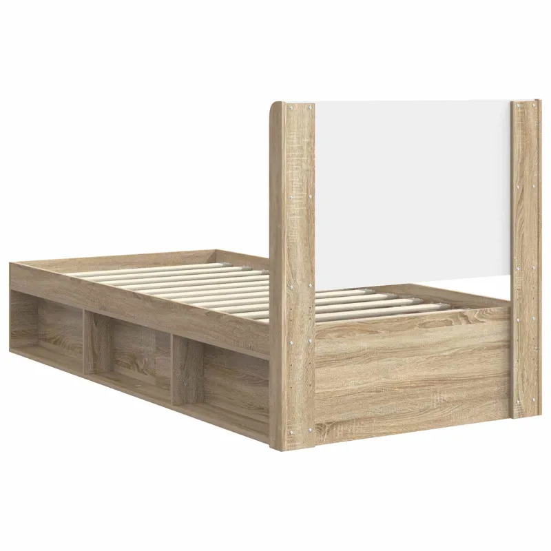 Lovos rėmas su saugojimu ir nugara Sonoma ąžuolas 75 x 190 cm