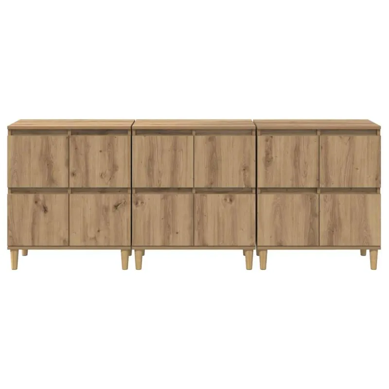 Šoninės lentynos 3 pcs Amatininkų ąžuolas 60 x 35 x 70 cm