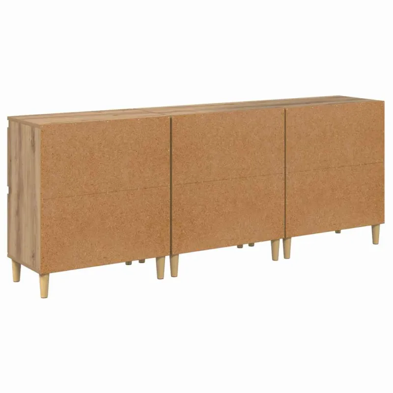 Šoninės lentynos 3 pcs Amatininkų ąžuolas 60 x 35 x 70 cm