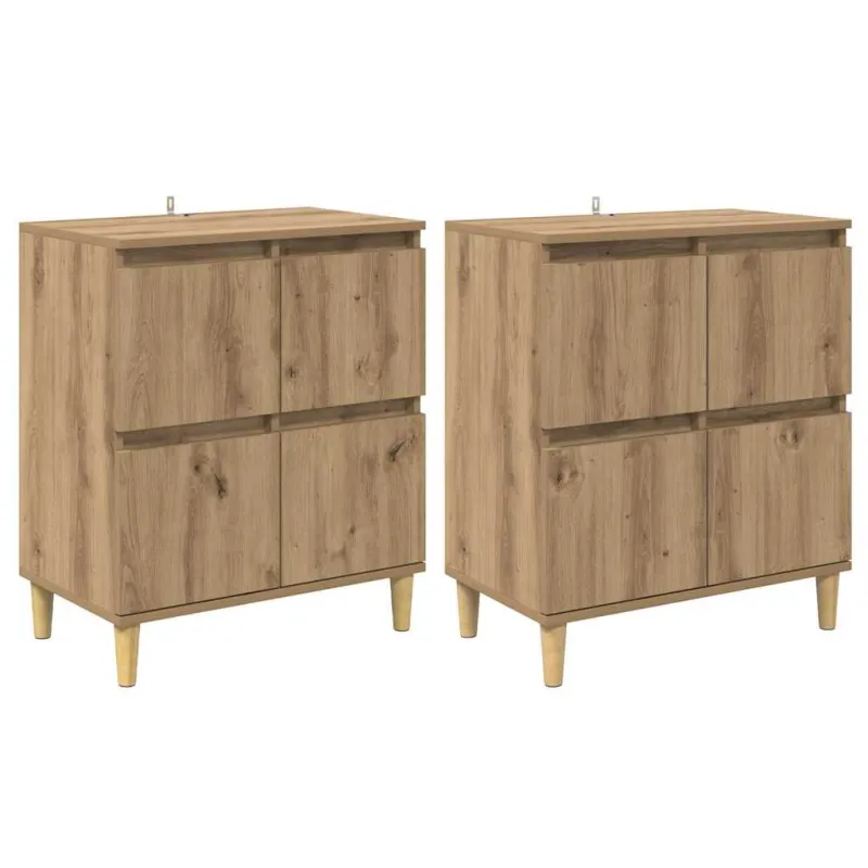 Šoninės lentynos 2 pcs Amatininkų ąžuolas 60 x 35 x 70 cm