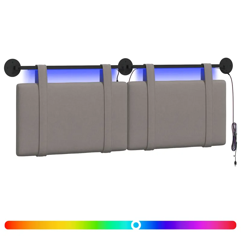 Pakabinamas lovos galvūgalis Su LED šviesa Taupe Audinys