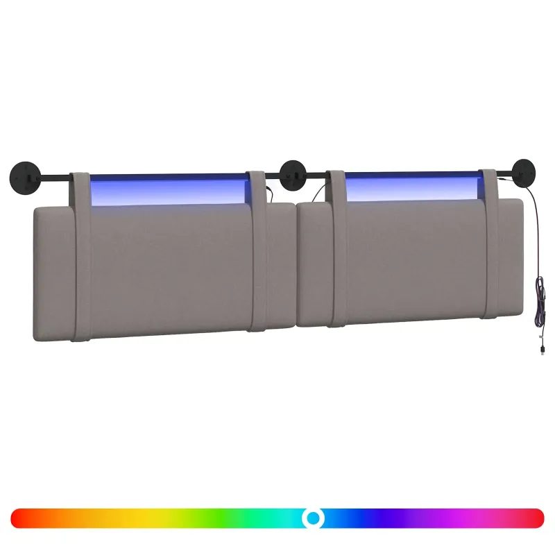 Pakabinamas lovos galvūgalis Su LED šviesa Taupe Audinys