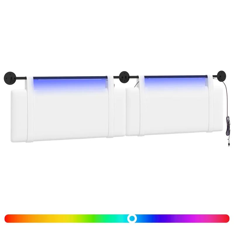 Pakabinamas lovos galvūgalis Su LED šviesa Balta Audinys