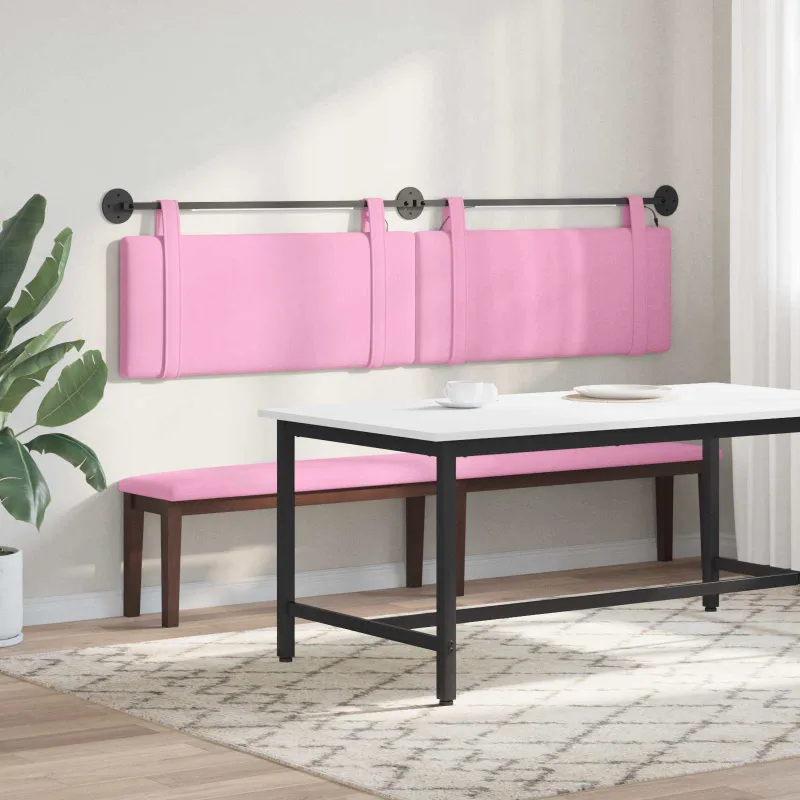 Pakabinamas lovos galvūgalis Su LED šviesa Rožinė Audinys