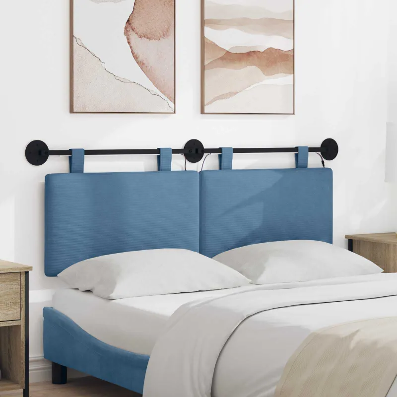 Pakabinamas lovos galvūgalis Mėlyna Kordūrinis audinys
