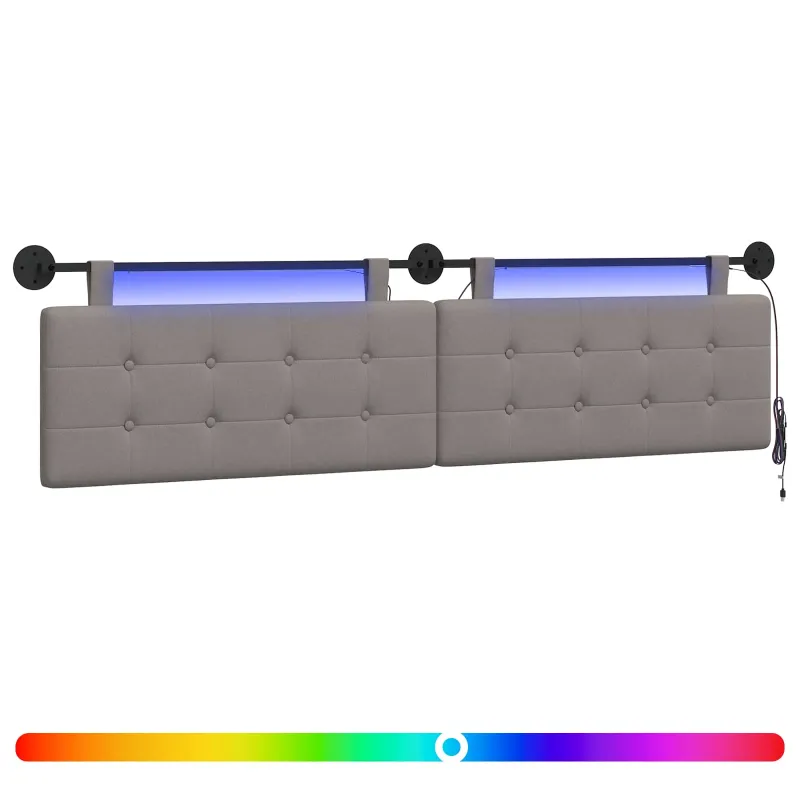 Pakabinamas lovos galvūgalis Su LED šviesa Taupe Audinys