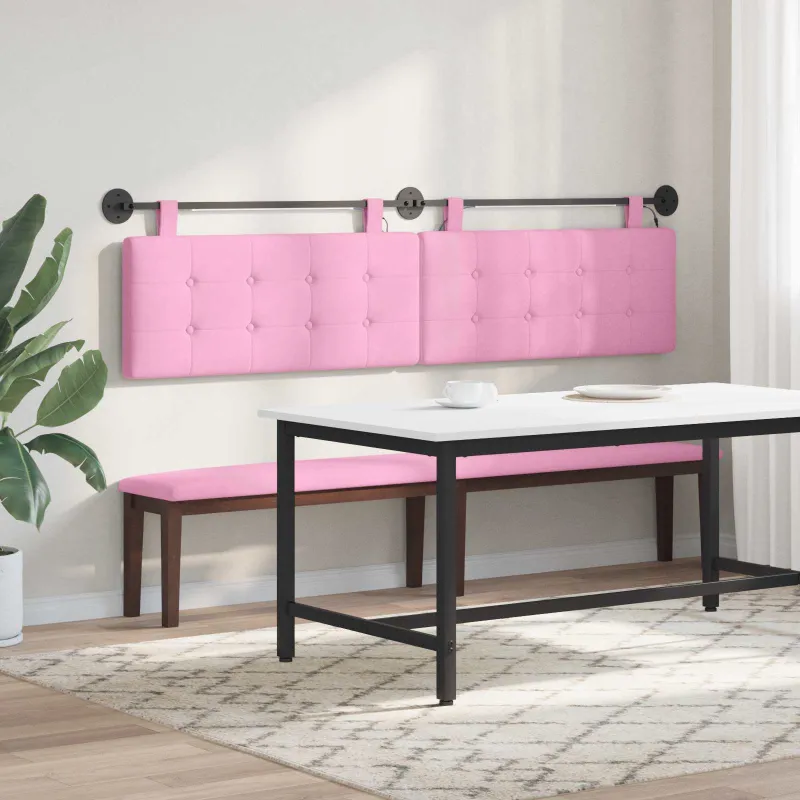 Pakabinamas lovos galvūgalis Su LED šviesa Rožinė Audinys
