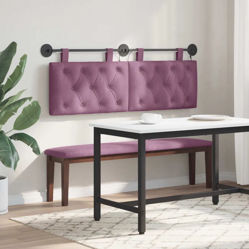 Pakabinamas lovos galvūgalis Su LED šviesa Violetinė Aksomas