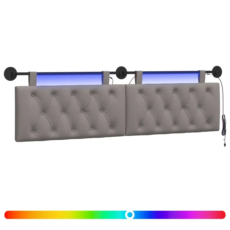 Pakabinamas lovos galvūgalis Su LED šviesa Taupe Audinys