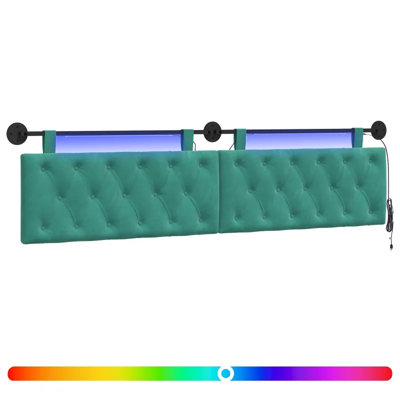 Pakabinamas lovos galvūgalis Su LED šviesa Turkio Aksomas