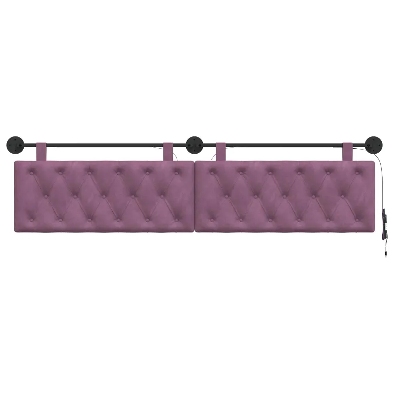 Pakabinamas lovos galvūgalis Su LED šviesa Violetinė Aksomas