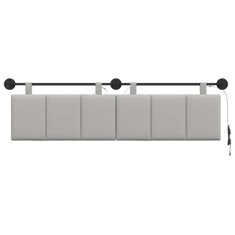 Pakabinamas lovos galvūgalis Su LED šviesa Debesų pilka Audinys