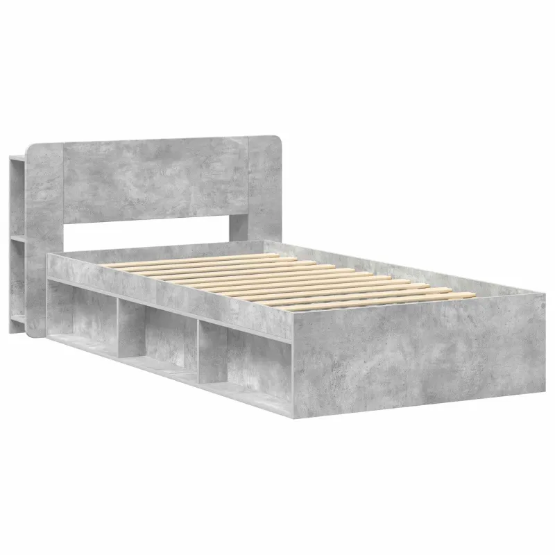 Lovos rėmas su saugojimu su galvūgalio Betono pilka 90 x 200 cm