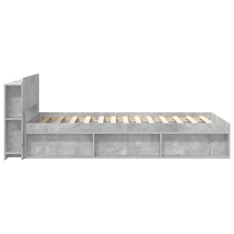 Lovos rėmas su saugojimu su galvūgalio Betono pilka 90 x 200 cm