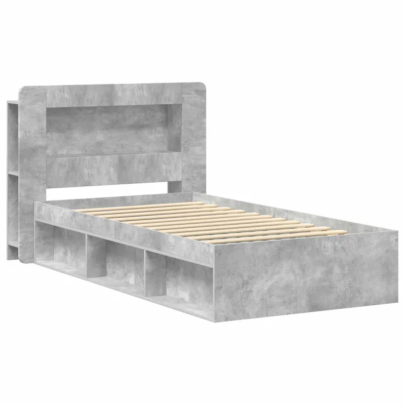 Lovos rėmas su saugojimu su galvūgalio Betono pilka 75 x 190 cm