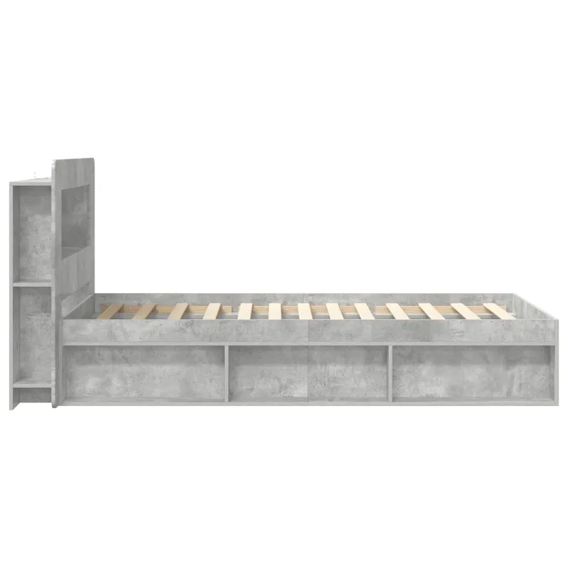 Lovos rėmas su saugojimu su galvūgalio Betono pilka 75 x 190 cm