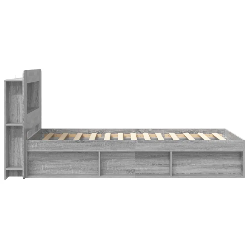 Lovos rėmas su saugojimu Pilka Sonoma 100 x 200 cm