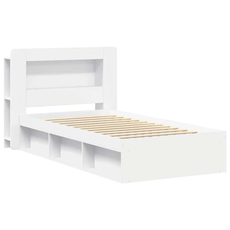 Lovos rėmas su saugojimu Balta 100 x 200 cm Apdirbta mediena