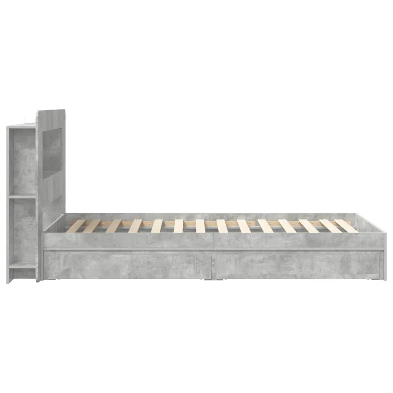Lovos rėmas su saugojimu su stalčių Betono pilka 75 x 190 cm