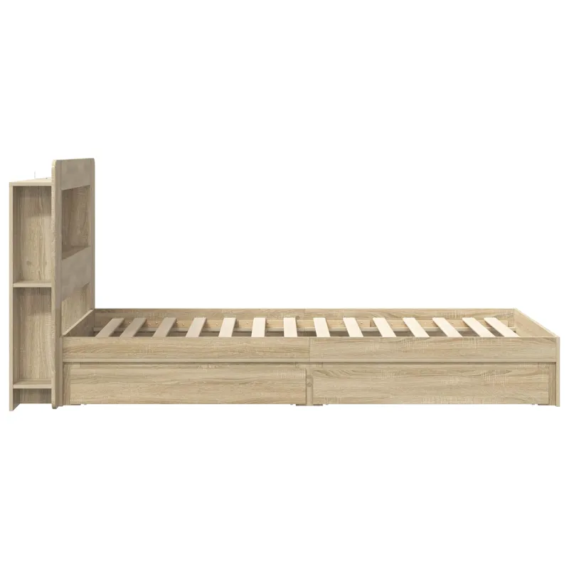Lovos rėmas su saugojimu su stalčių Sonoma ąžuolas 100 x 200 cm