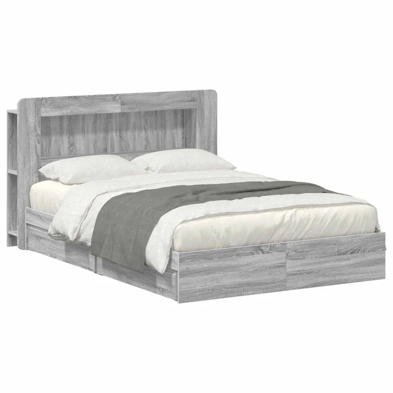 Lovos rėmas su saugojimu su stalčių Pilka Sonoma 160 x 200 cm