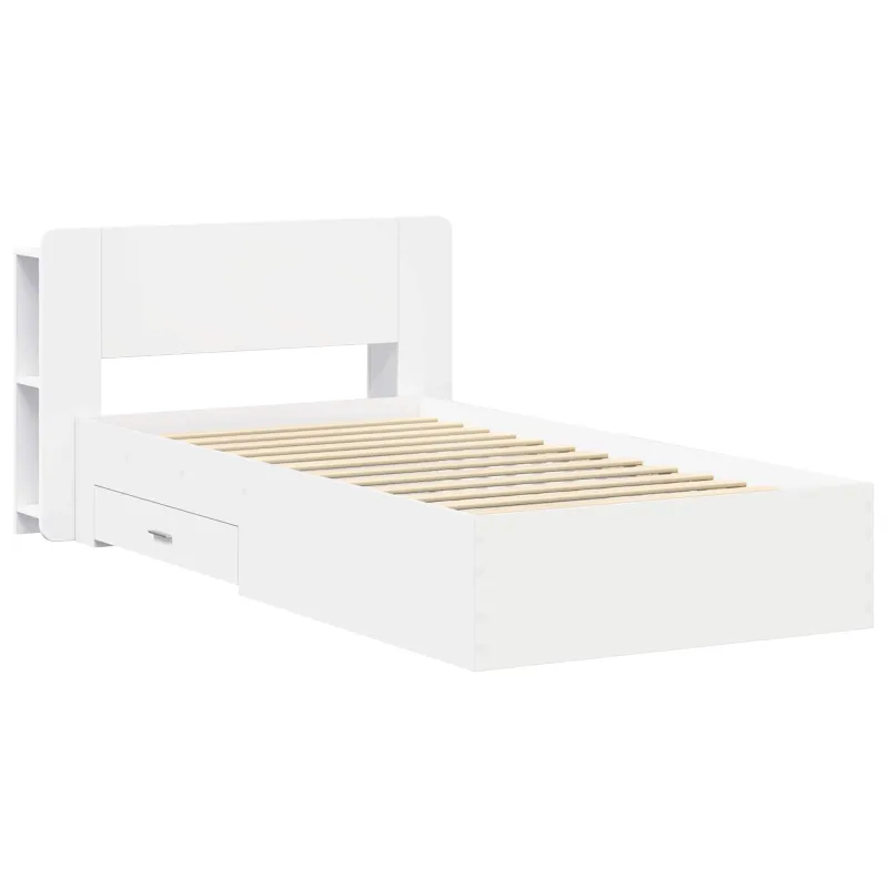 Lovos rėmas su saugojimu Balta 80 x 200 cm Apdirbta mediena