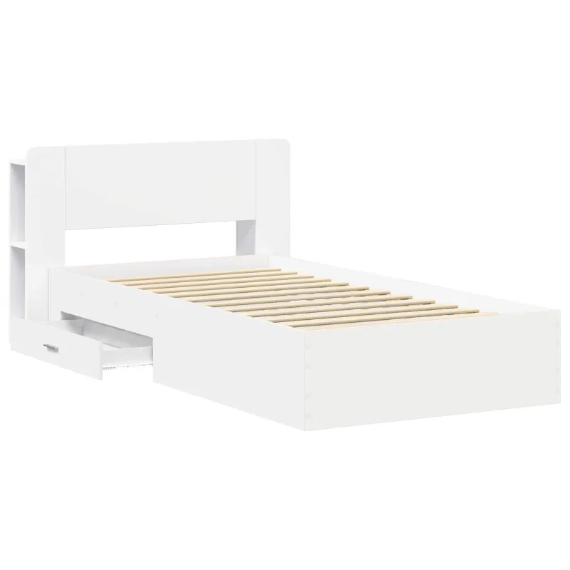 Lovos rėmas su saugojimu Balta 80 x 200 cm Apdirbta mediena