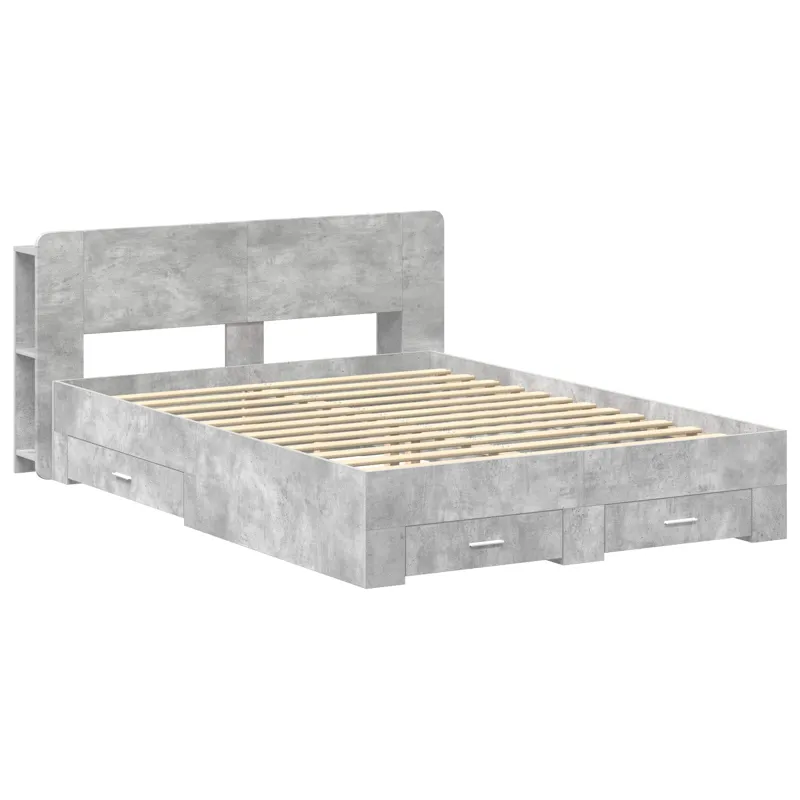 Lovos rėmas su saugojimu Betono pilka 150 x 200 cm