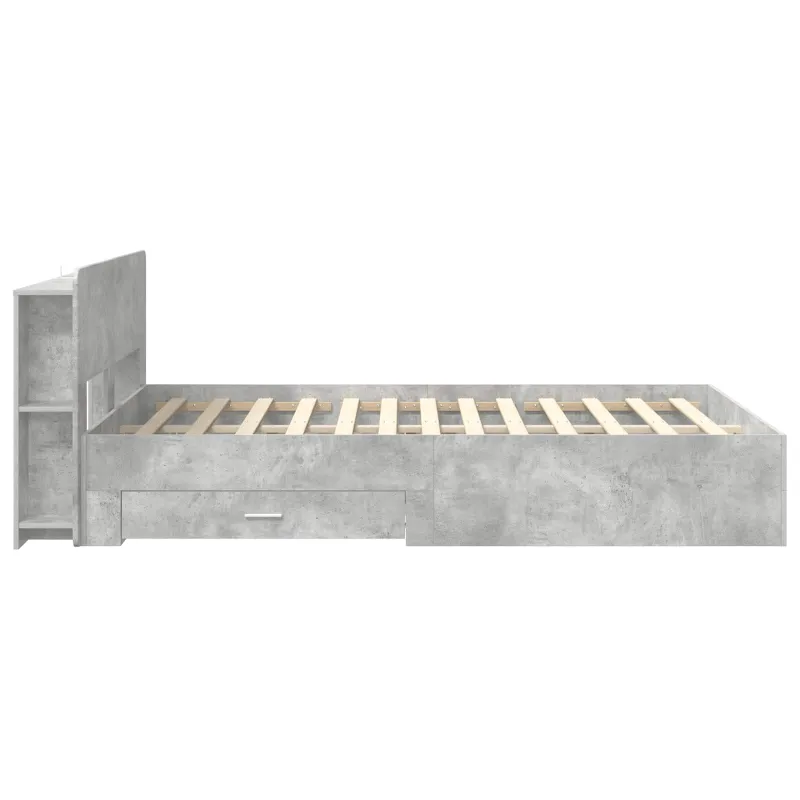 Lovos rėmas su saugojimu Betono pilka 150 x 200 cm