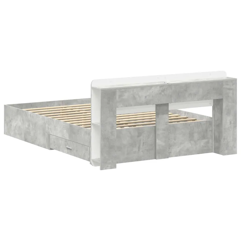 Lovos rėmas su saugojimu Betono pilka 150 x 200 cm