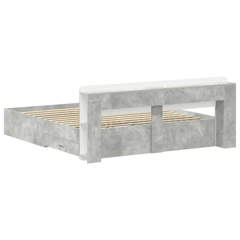 Lovos rėmas su saugojimu Betono pilka 200 x 200 cm