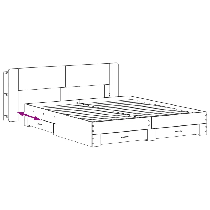 Lovos rėmas su saugojimu Betono pilka 200 x 200 cm