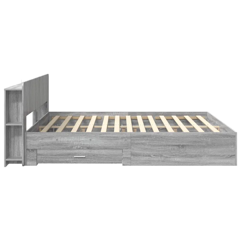 Lovos rėmas su saugojimu Pilka Sonoma 200 x 200 cm