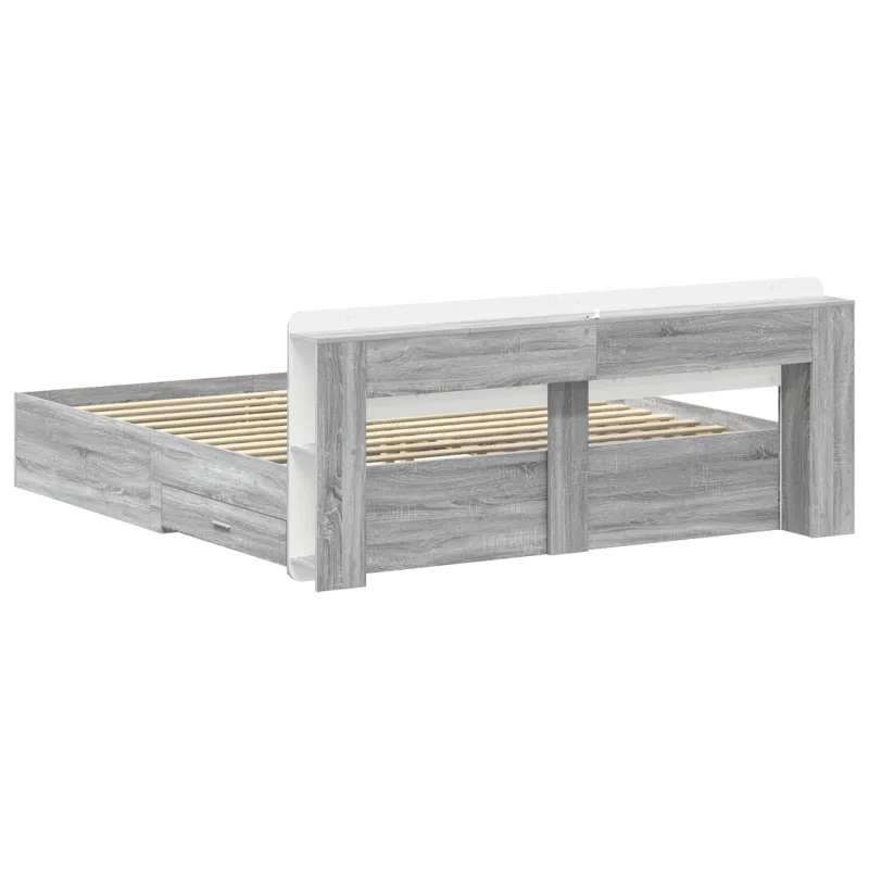 Lovos rėmas su saugojimu Pilka Sonoma 200 x 200 cm