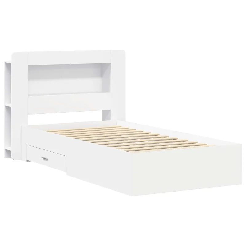 Lovos rėmas su saugojimu Balta 80 x 200 cm Apdirbta mediena
