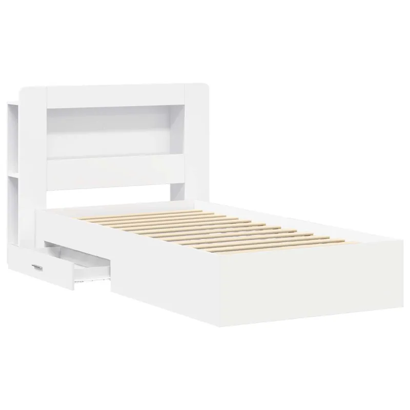 Lovos rėmas su saugojimu Balta 80 x 200 cm Apdirbta mediena