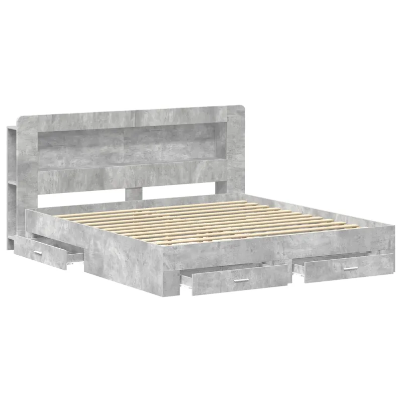 Lovos rėmas su saugojimu Betono pilka 200 x 200 cm