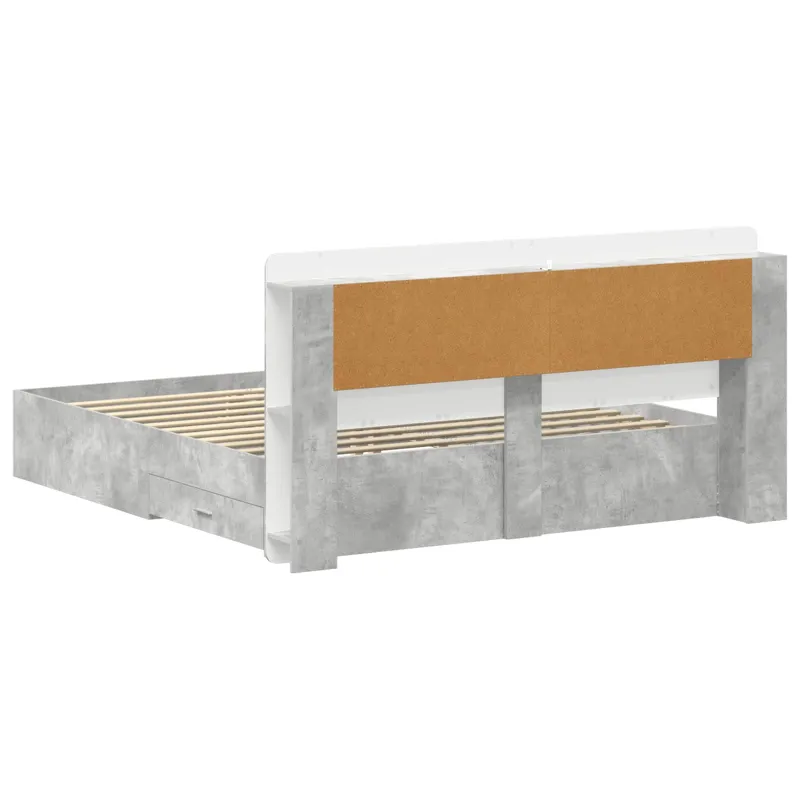 Lovos rėmas su saugojimu Betono pilka 200 x 200 cm