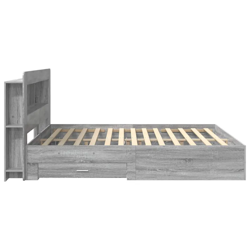 Lovos rėmas su saugojimu Pilka Sonoma 200 x 200 cm