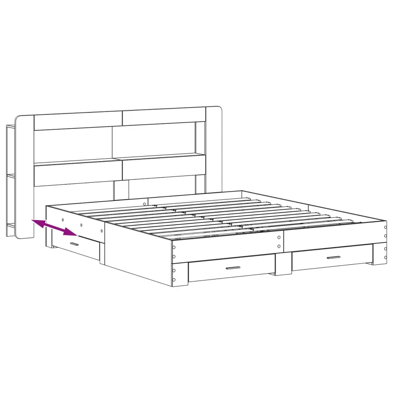 Lovos rėmas su saugojimu Pilka Sonoma 200 x 200 cm