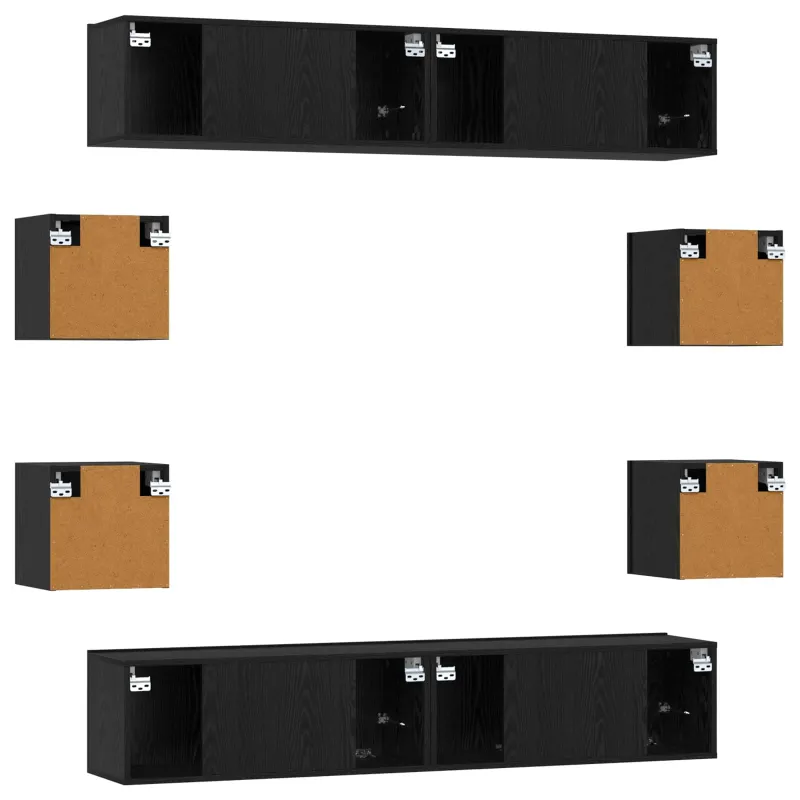 TV spintelių komplektas 8 pcs 80 x 30 x 30 cm Juodojo ąžuolo