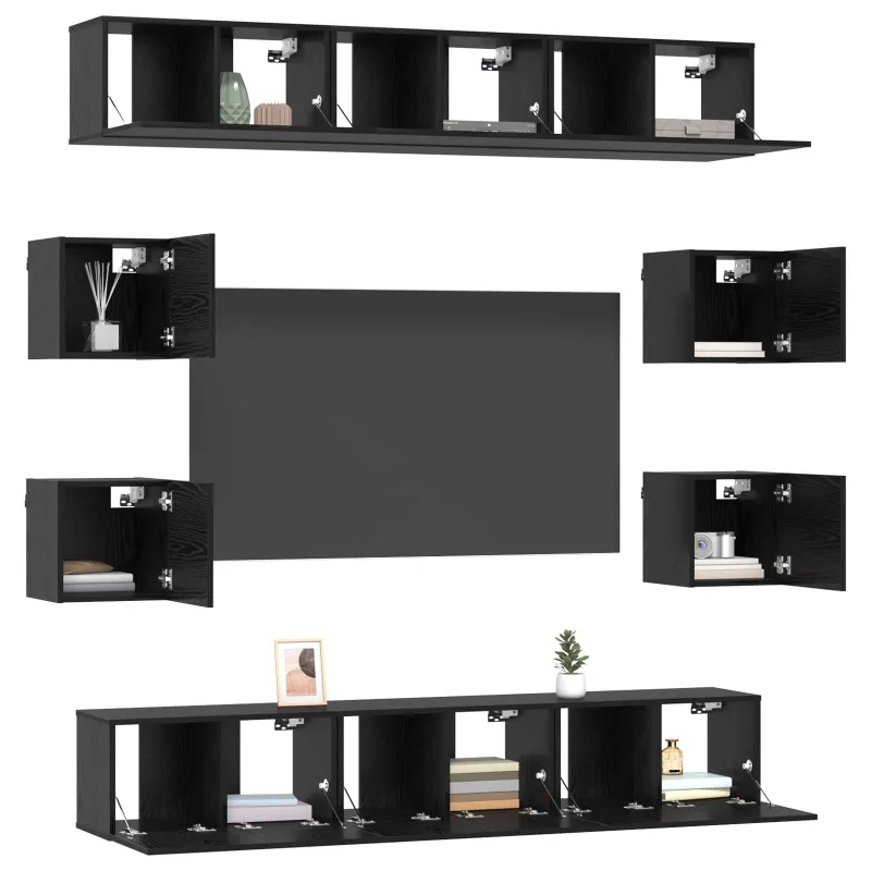 TV spintelių komplektas 10 pcs 180 x 30 x 30 cm Juodojo ąžuolo