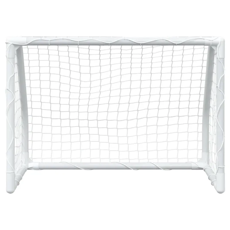 Futbolo vartai su kamuoliu, 2vnt., balti, 64x35x48cm, metalas