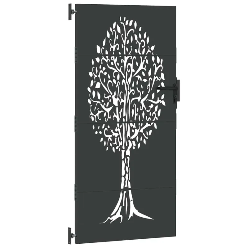 Sodo vartai Juoda 85 x 175 cm Milteliniu būdu padengtas plienas