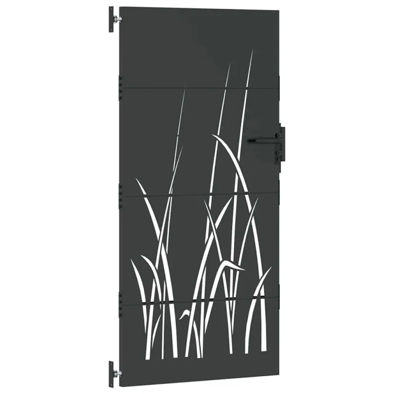 Sodo vartai Juoda 85 x 175 cm Milteliniu būdu padengtas plienas