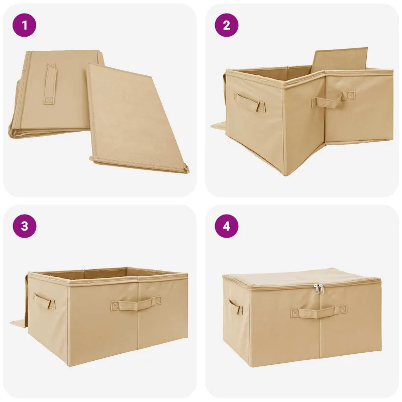 Saugojimo dėžė 6 pcs Kreminė 43 x 34 x 23 cm Neaustinis audinys