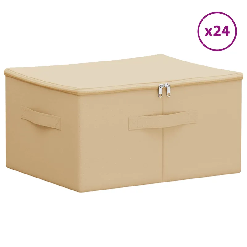 Saugojimo dėžė 24 pcs Kreminė 43 x 34 x 23 cm