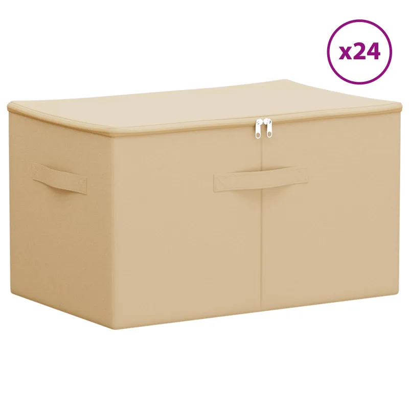 Saugojimo dėžė 24 pcs Kreminė 55 x 35 x 32 cm
