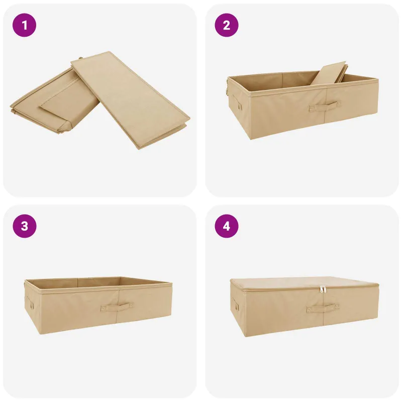 Saugojimo dėžė 24 pcs Kreminė 70 x 40 x 18 cm