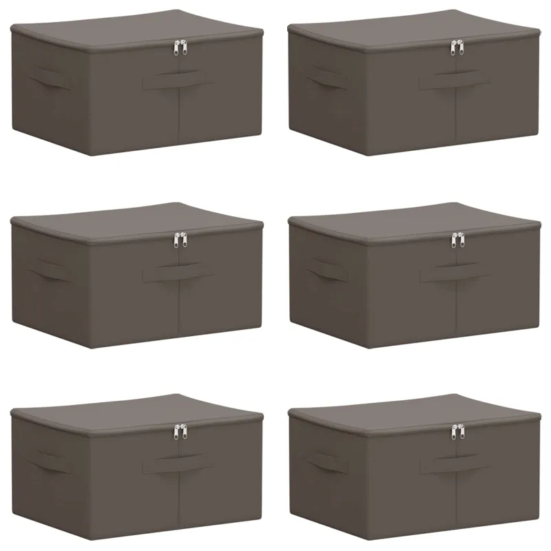 Saugojimo dėžė 6 pcs Pilka 50 x 30 x 25 cm Neaustinis audinys